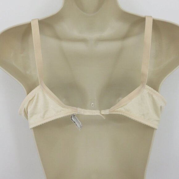 Wacoal 36B Bra 85753 Embroidered Beige Ivory Underwire Unlined Mesh Bow Accent - Picture 6 of 15